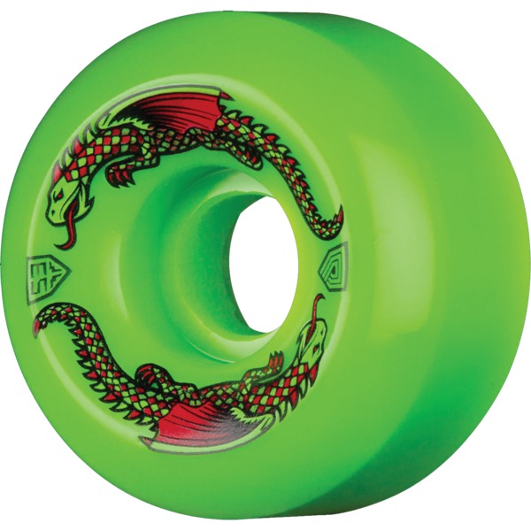 Powell Peralta Dragon Formula Green Skateboard Wheels 33mm CP - 53mm 93a (Set of 4)