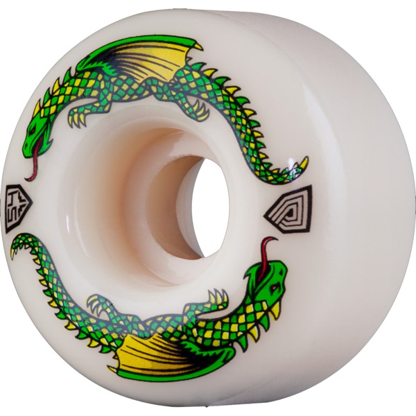 Powell Peralta Dragon Formula White Skateboard Wheels 34mm CP - 54mm 93a (Set of 4)