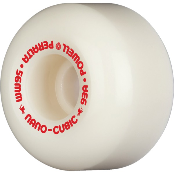 Powell Peralta Dragon Formula Nano Cubic White / Red Skateboard Wheels 37mm CP - 56mm 93a (Set of 4)