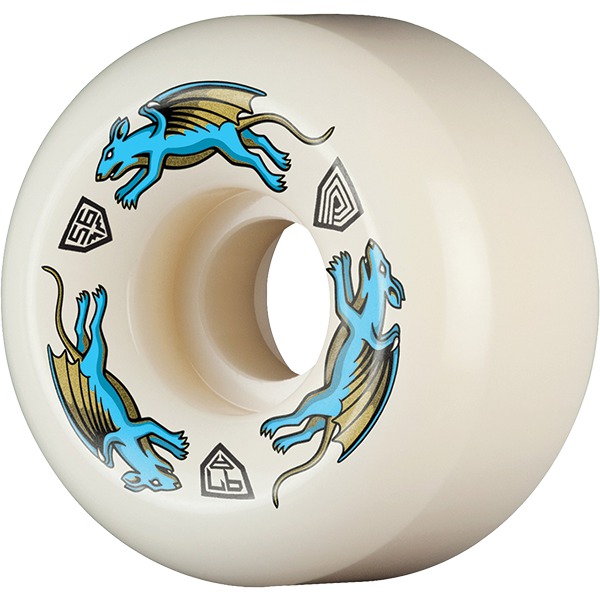 Powell Peralta Dragon Formula Nano Rat Blue / White Skateboard Wheels - 56mm 97a (Set of 4) Powell Peralta Dragon Formula Nano Rat Blue / White Skateboard Wheels - 56mm 97a (Set of 4)