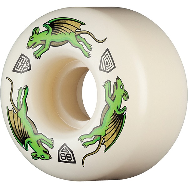 Powell Peralta Dragon Formula Nano Rat Green / White Skateboard Wheels - 52mm 88a (Set of 4) Powell Peralta Dragon Formula Nano Rat Green / White Skateboard Wheels - 52mm 88a (Set of 4)