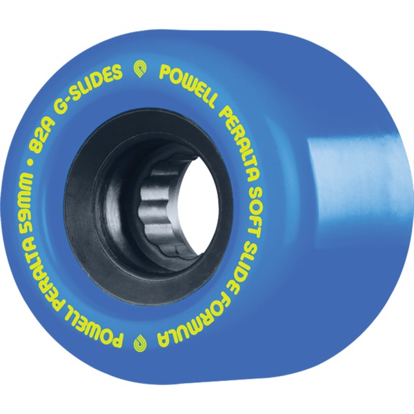 Powell Peralta G-Slides Blue / Black / Yellow Skateboard Wheels - 59mm 82a (Set of 4)