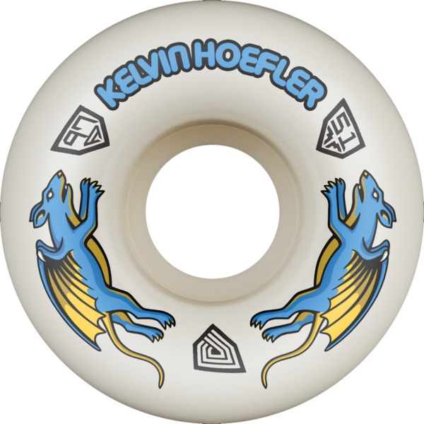 Powell Peralta Kelvin Hoefler Nano Rats Dragon Formula Off-White Skateboard Wheels - 51mm 97a (Set of 4)