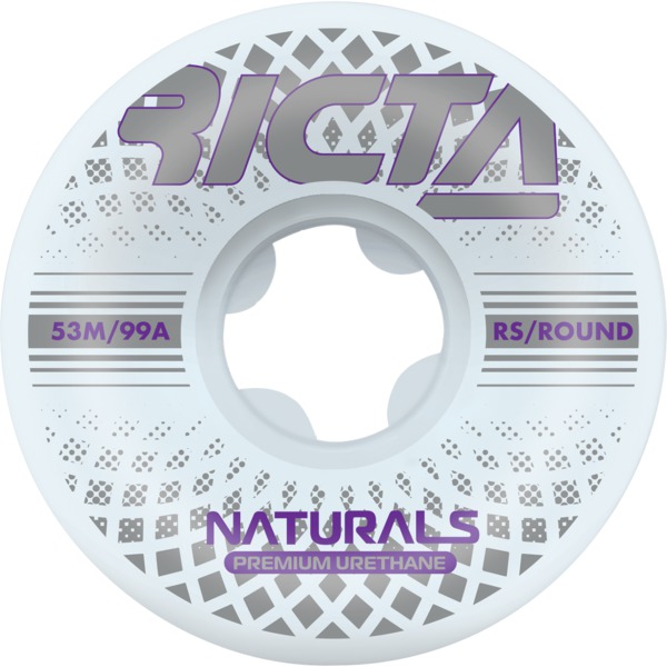 Ricta Wheels Reflective Naturals Round Skateboard Wheels - 53mm 99a (Set of 4)