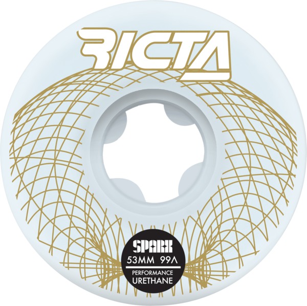 Ricta Wheels Wireframe White Skateboard Wheels - 53mm 99a (Set of 4)
