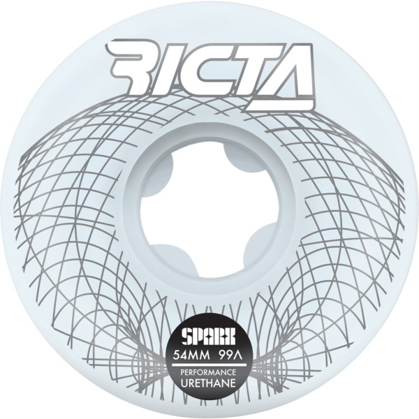 Ricta Wheels Wireframe White Skateboard Wheels - 54mm 99a (Set of 4)
