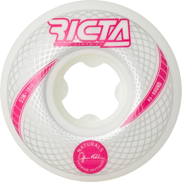 Ricta Wheels John Shanahan Vortex Naturals Round White Skateboard Wheels - 53mm 101a (Set of 4)