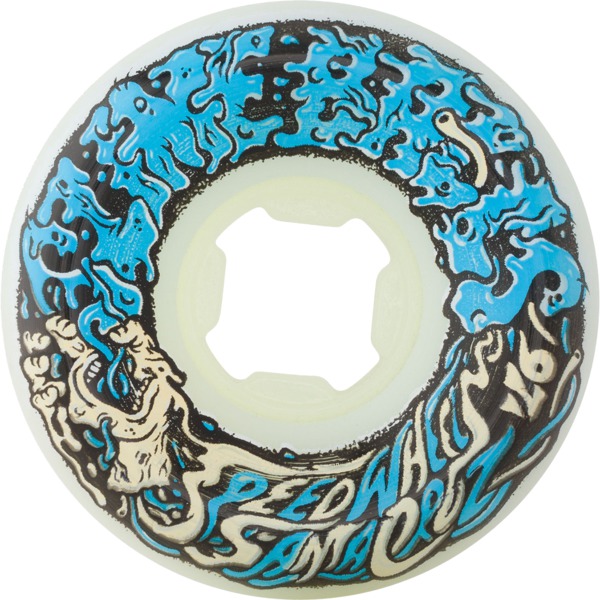 Santa Cruz Skateboards Slime Balls Vomit Mini White / Blue Skateboard Wheels - 53mm 97a (Set of 4)