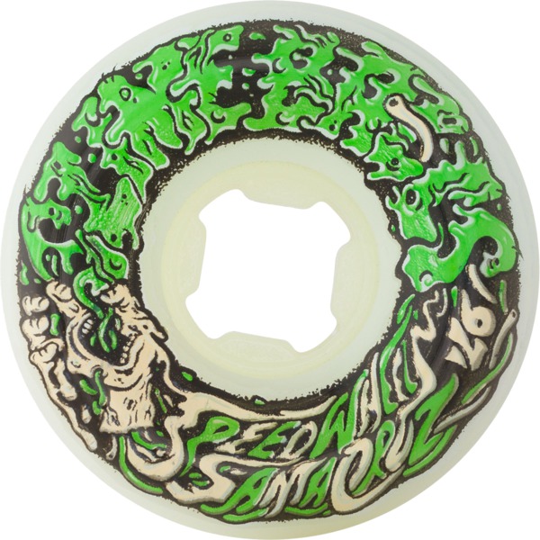 Santa Cruz Skateboards Slime Balls Vomit Mini White / Green Skateboard Wheels - 54mm 97a (Set of 4)