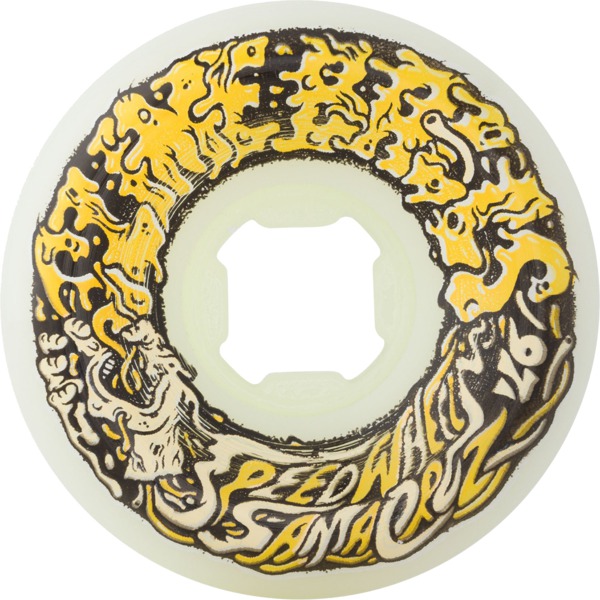 Santa Cruz Skateboards Slime Balls Vomit Mini White / Yellow Skateboard Wheels - 56mm 97a (Set of 4)