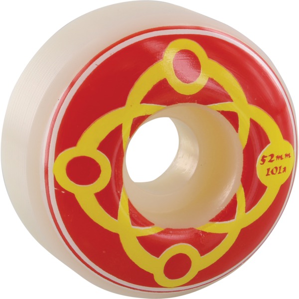 Satori Movement Big Link White / Red Skateboard Wheels - 52mm 101a (Set of 4)