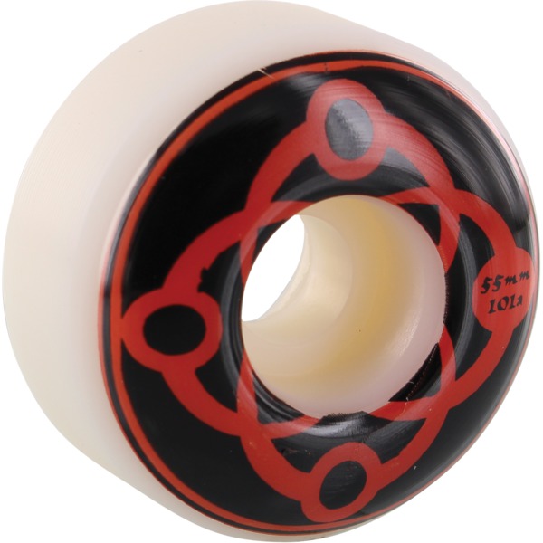 Satori Movement Big Link White / Black / Red Skateboard Wheels - 55mm 101a (Set of 4)