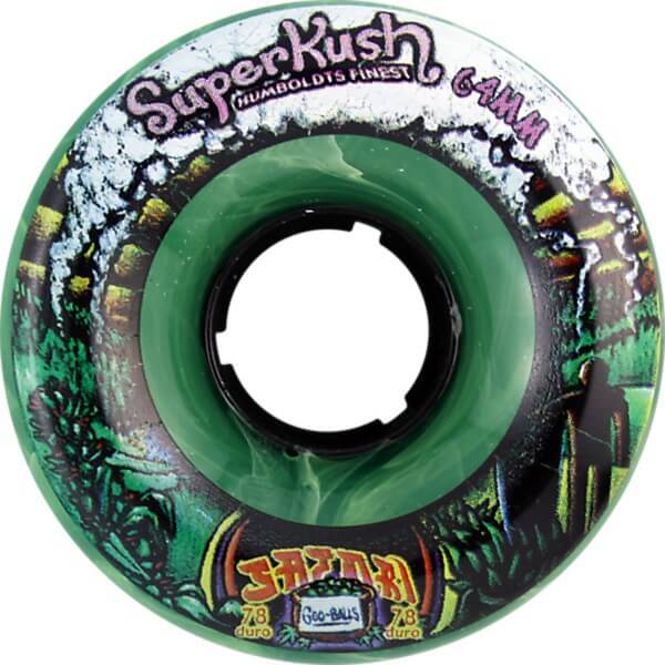 Satori Movement Goo Ball Super Kush Clear Green Skateboard Wheels - 64mm 78a (Set of 4)