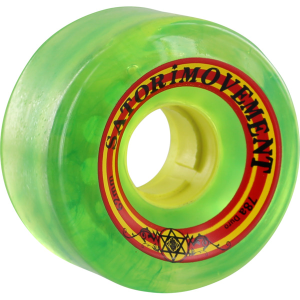 Satori Movement Goo Ball Rasta Clear Green Skateboard Wheels - 62mm 78a (Set of 4)