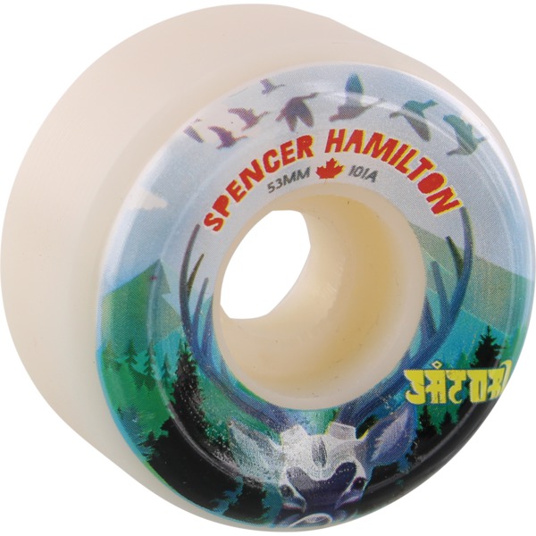 Satori Movement Spencer Hamilton Canada White Skateboard Wheels - 53mm 101a (Set of 4)