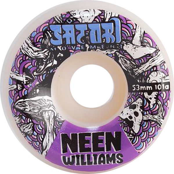 Satori Movement Neen Williams Mushroom White Skateboard Wheels - 53mm 101a (Set of 4)