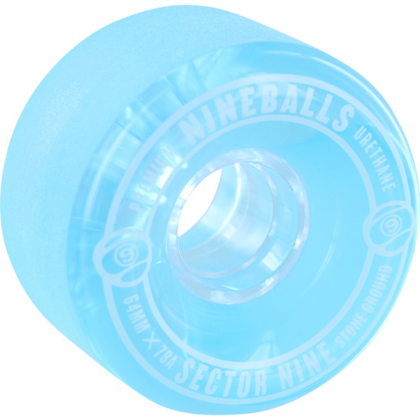 Sector 9 Nineballs Clear Blue / White Skateboard Wheels - 64mm 78a (Set of 4)