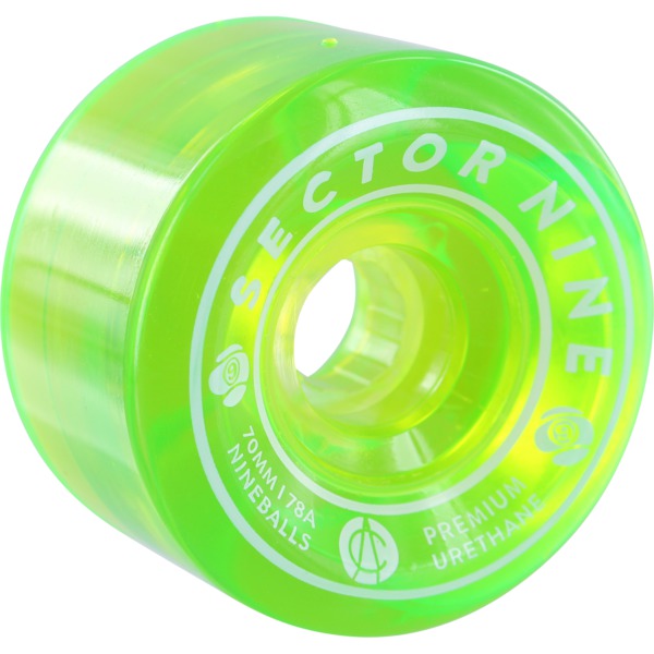 Sector 9 Nineballs Green Skateboard Wheels - 70mm 78a (Set of 4)