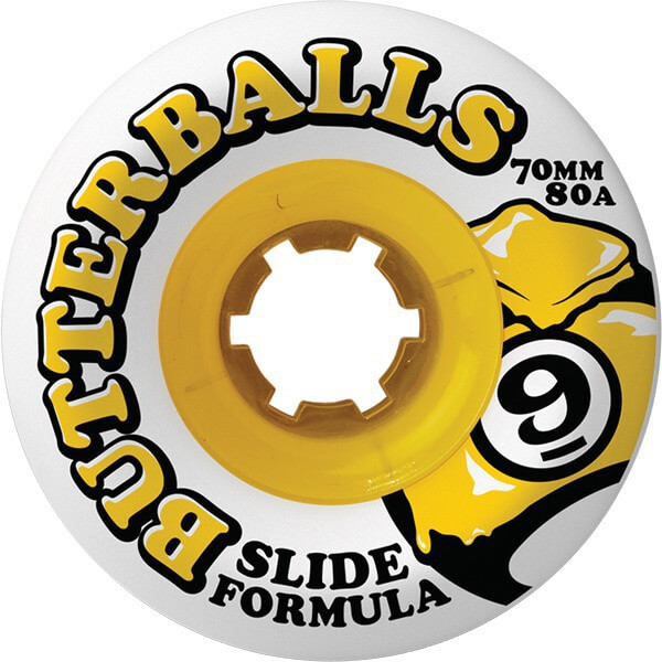 Sector 9 Slide Butterballs White Skateboard Wheels - 70mm 80a (Set of 4)