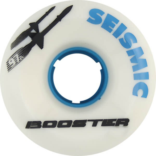Seismic Skate Systems Booster White / Blue Skateboard Wheels - 63mm 97a (Set of 4)