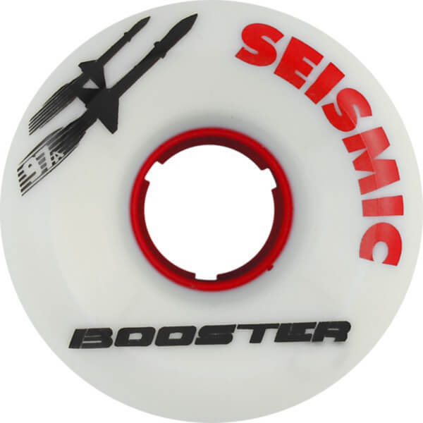 Seismic Skate Systems Booster White / Red Skateboard Wheels - 63mm 97a (Set of 4)