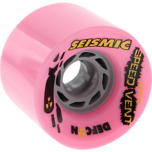 Seismic Skate Systems Speed Vent Defcon Bubblegum Skateboard Wheels - 73mm 77a (Set of 4)