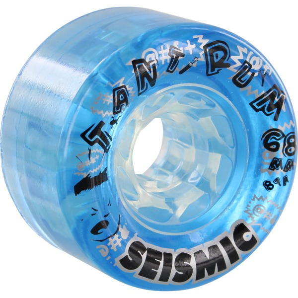 Seismic Skate Systems Tantrum Clear Blue Skateboard Wheels - 68mm 81a (Set of 4)
