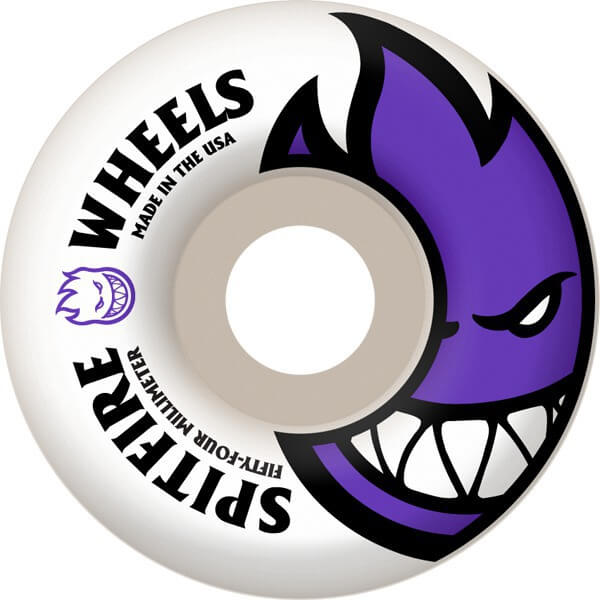 Spitfire Wheels Bighead White / Purple Skateboard Wheels - 54mm 99a (Set of 4)