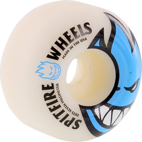 Spitfire Wheels Bighead White / Light Blue Skateboard Wheels - 57mm 99a (Set of 4)