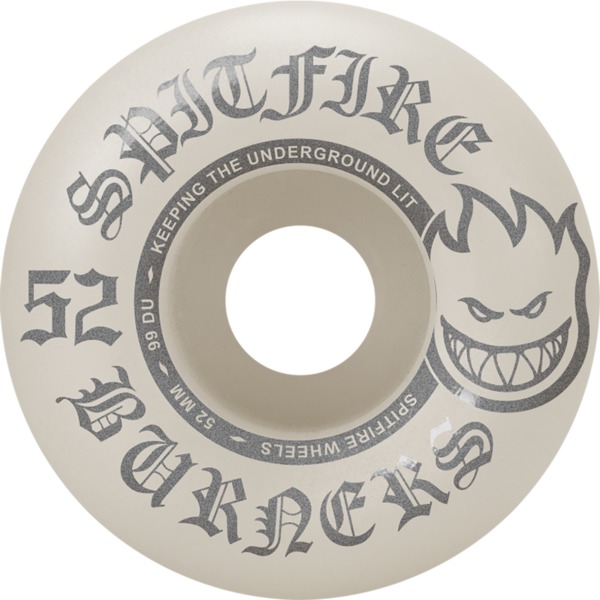 Spitfire Wheels Burners White / Silver Skateboard Wheels - 52mm 99a (Set of 4)