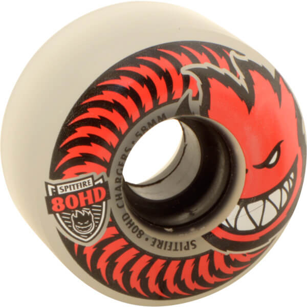 Spitfire Wheels 80HD Charger Classic Clear / Red Skateboard Wheels - 58mm 80d (Set of 4)