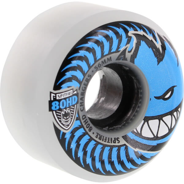 Spitfire Wheels 80HD Charger Conical Clear / Blue Skateboard Wheels - 56mm 80a (Set of 4)