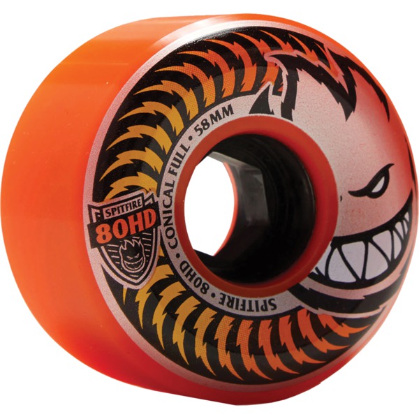 Spitfire Wheels 80HD Fade Conical Full Orange Skateboard Wheels - 58mm 80a (Set of 4)