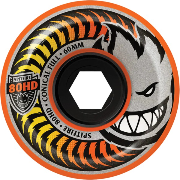 Spitfire Wheels 80HD Fade Conical Full Orange Skateboard Wheels - 60mm 80a (Set of 4)