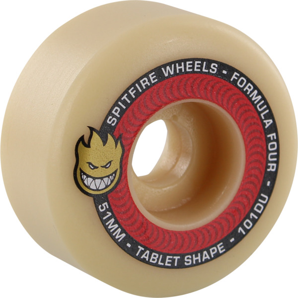 Spitfire Wheels Formula Four Tablets Natural / Red Skateboard Wheels - 51mm 101a (Set of 4)