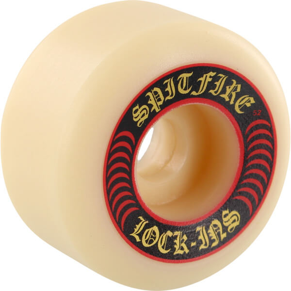 Spitfire Wheels Formula Four Lock-Ins White / Red Skateboard Wheels - 52mm 101a (Set of 4)