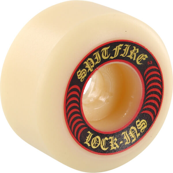 Spitfire Wheels Formula Four Lock-Ins White / Red Skateboard Wheels - 53mm 101a (Set of 4)