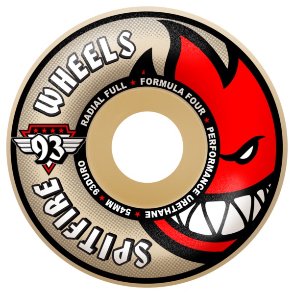 Spitfire Wheels Formula Four Radial Ful Natural Skateboard Wheels - 54mm 93a (Set of 4) Spitfire Wheels Formula Four Radial Ful Natural Skateboard Wheels - 54mm 93a (Set of 4)