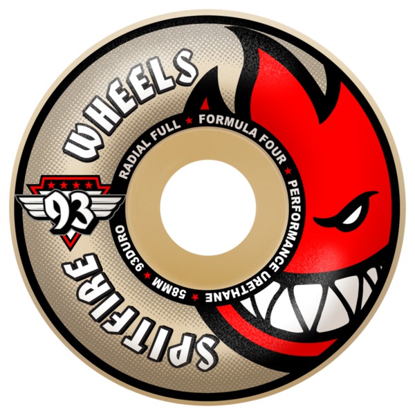 Spitfire Wheels Formula Four Radial Ful Natural Skateboard Wheels - 58mm 93a (Set of 4) Spitfire Wheels Formula Four Radial Ful Natural Skateboard Wheels - 58mm 93a (Set of 4)