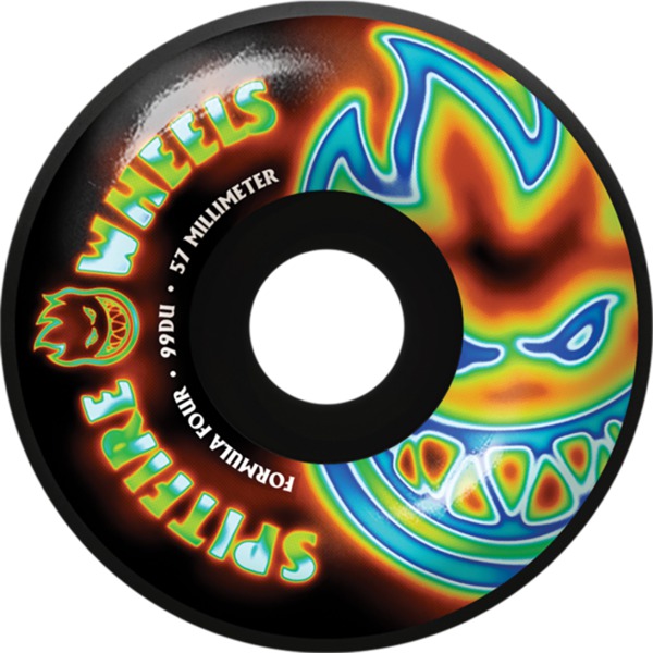 Spitfire Wheels Formula Four Radioactive Bighead Black Skateboard Wheels - 57mm 99a (Set of 4)