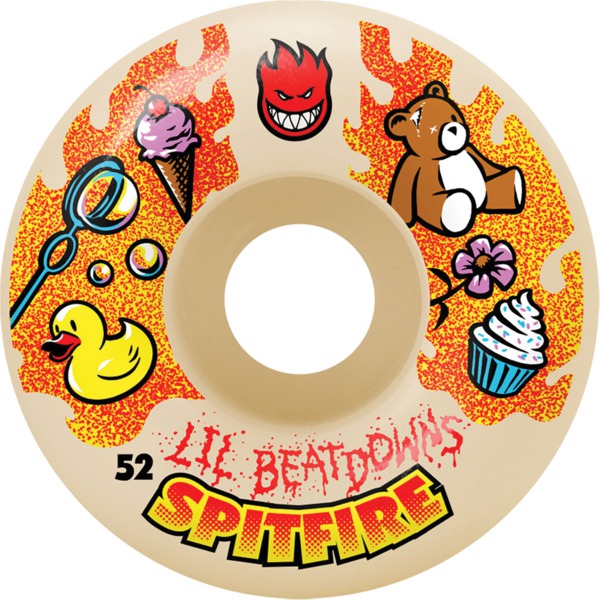 Spitfire Wheels Formula Four Classics Lil Beatdown Natural Skateboard Wheels - 52mm 99a (Set of 4)