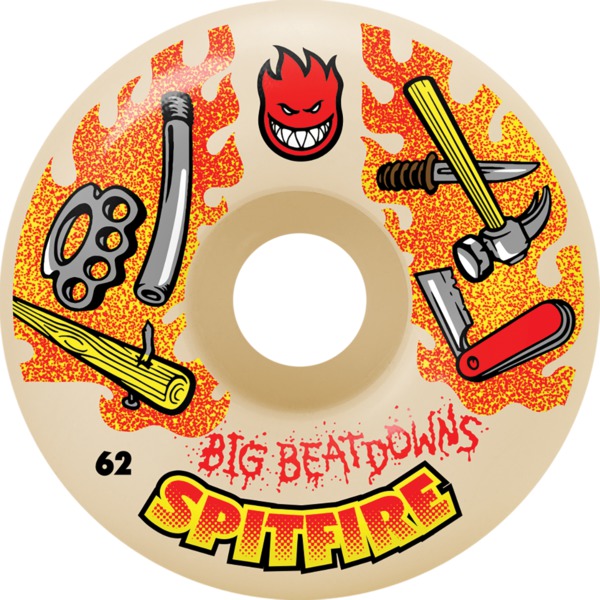 Spitfire Wheels Formula Four Big Beatdown Natural Skateboard Wheels - 62mm 99a (Set of 4)