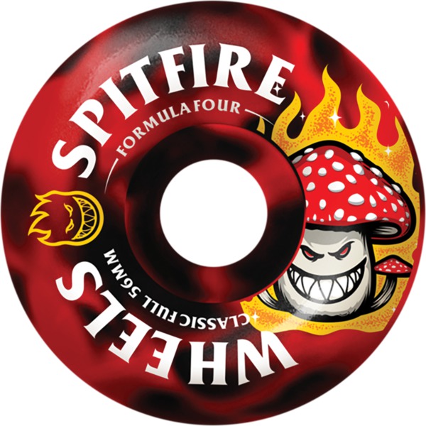 Spitfire Wheels Formula Four Classic Full Shroom Bighead Red / Black Skateboard Wheels - 56mm 99a (Set of 4)