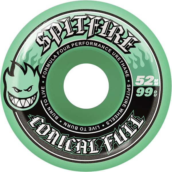 Spitfire Wheels Formula Four Conical Full Teal Skateboard Wheels - 52mm 99a (Set of 4) Spitfire Wheels Formula Four Conical Full Teal Skateboard Wheels - 52mm 99a (Set of 4)
