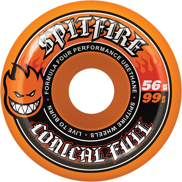 Spitfire Wheels Formula Four Conical Full Orange Skateboard Wheels - 56mm 99a (Set of 4) Spitfire Wheels Formula Four Conical Full Orange Skateboard Wheels - 56mm 99a (Set of 4)