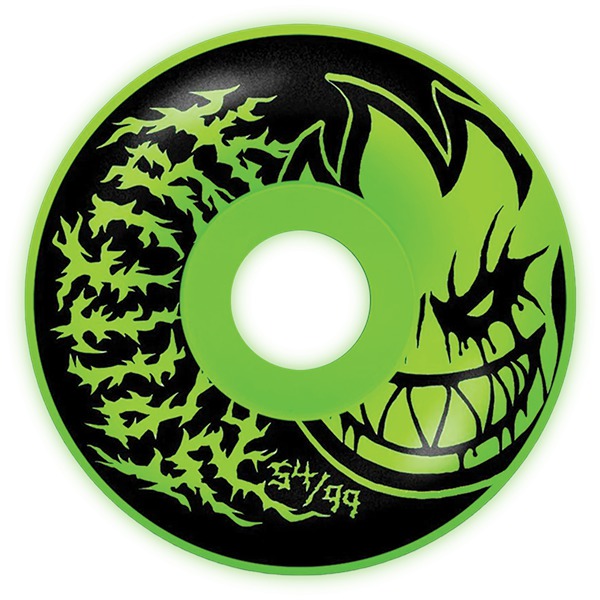 Spitfire Wheels Bighead Radial Full Deathmask II Glow Skateboard Wheels - 54mm 99a (Set of 4) Spitfire Wheels Bighead Radial Full Deathmask II Glow Skateboard Wheels - 54mm 99a (Set of 4)