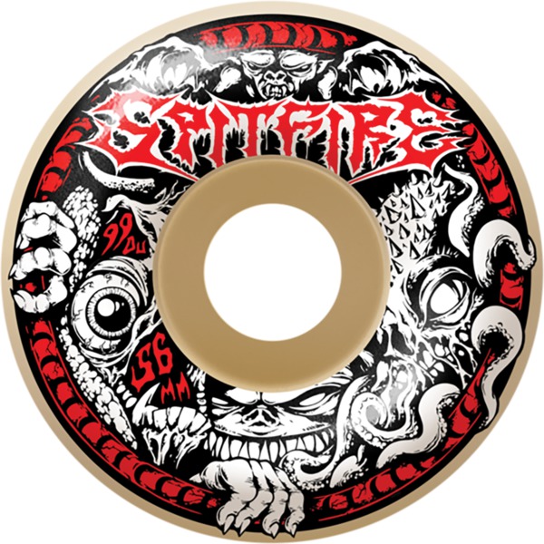 Spitfire Wheels Formula Four Radial Full Demon Gate Natural Skateboard Wheels - 56mm 99a (Set of 4)