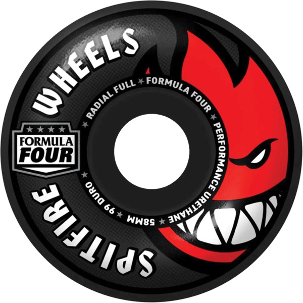 Spitfire Wheels Formula Four Radial Full Black Skateboard Wheels - 58mm 99a (Set of 4) Spitfire Wheels Formula Four Radial Full Black Skateboard Wheels - 58mm 99a (Set of 4)
