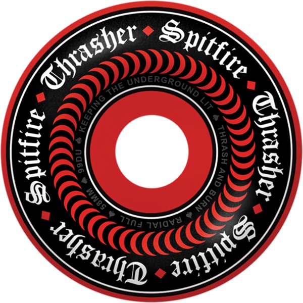 Spitfire Wheels Formula Four Radial Full Oath Red Skateboard Wheels - 58mm 99a (Set of 4)