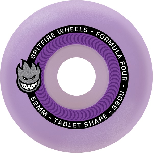 Spitfire Wheels Formula Four Tablet Lavender Skateboard Wheels - 52mm 99a (Set of 4) Spitfire Wheels Formula Four Tablet Lavender Skateboard Wheels - 52mm 99a (Set of 4)